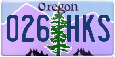 OR license plate 026HKS