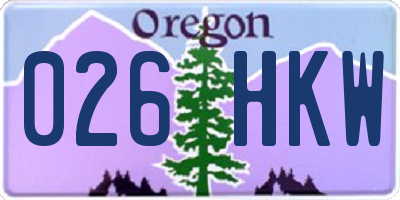 OR license plate 026HKW