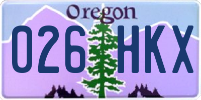 OR license plate 026HKX
