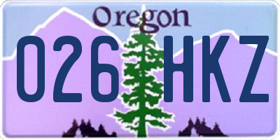 OR license plate 026HKZ