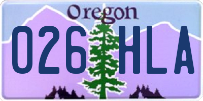 OR license plate 026HLA