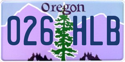 OR license plate 026HLB