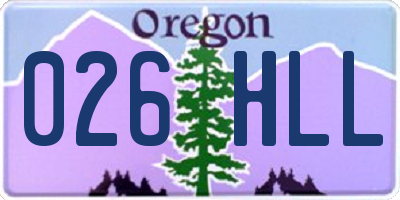 OR license plate 026HLL