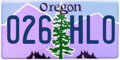 OR license plate 026HLO