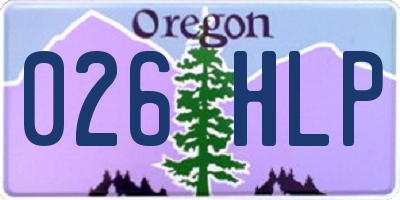 OR license plate 026HLP