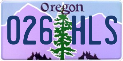 OR license plate 026HLS