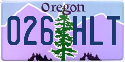 OR license plate 026HLT