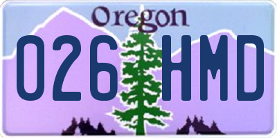 OR license plate 026HMD