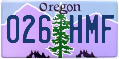 OR license plate 026HMF