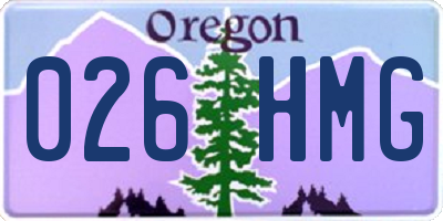 OR license plate 026HMG