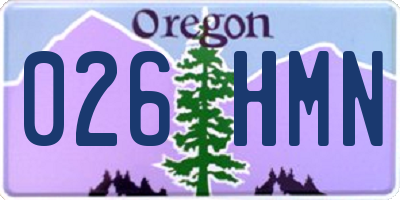 OR license plate 026HMN