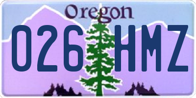 OR license plate 026HMZ