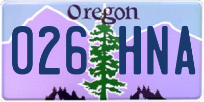 OR license plate 026HNA