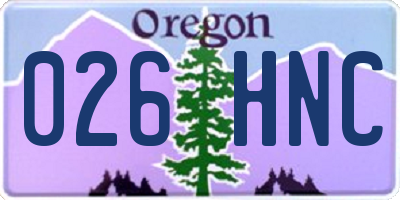 OR license plate 026HNC