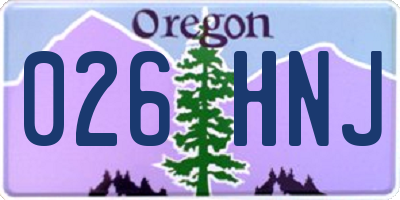 OR license plate 026HNJ