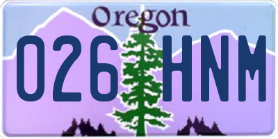 OR license plate 026HNM