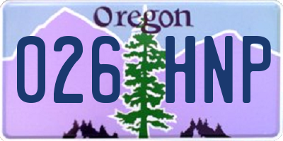 OR license plate 026HNP