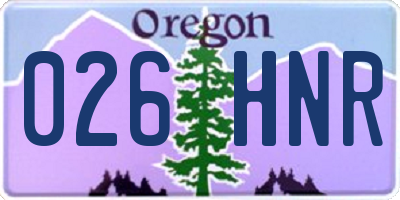OR license plate 026HNR
