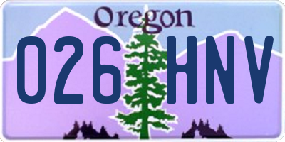 OR license plate 026HNV