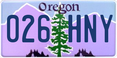 OR license plate 026HNY