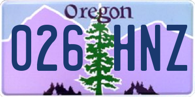 OR license plate 026HNZ