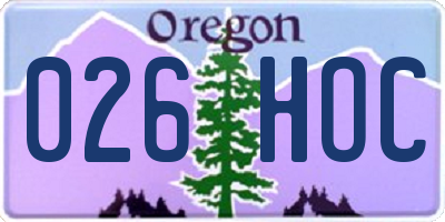 OR license plate 026HOC