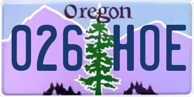 OR license plate 026HOE