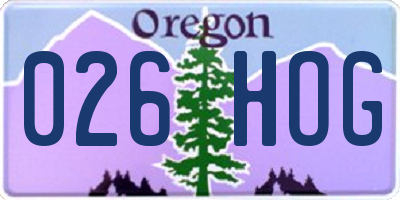 OR license plate 026HOG