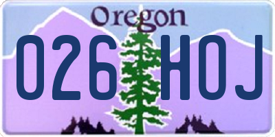 OR license plate 026HOJ
