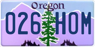 OR license plate 026HOM