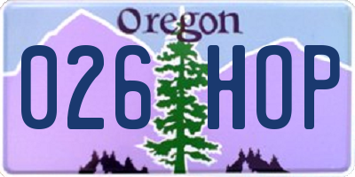 OR license plate 026HOP