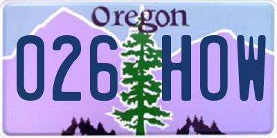 OR license plate 026HOW