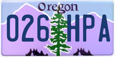 OR license plate 026HPA