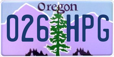 OR license plate 026HPG