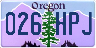 OR license plate 026HPJ