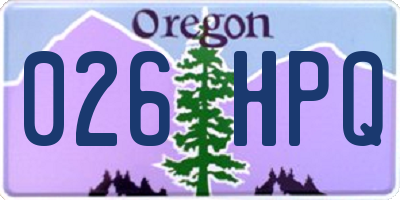 OR license plate 026HPQ