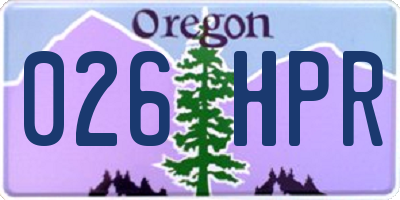 OR license plate 026HPR