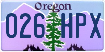 OR license plate 026HPX