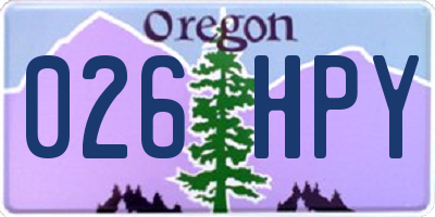 OR license plate 026HPY