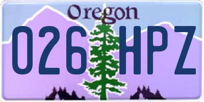 OR license plate 026HPZ