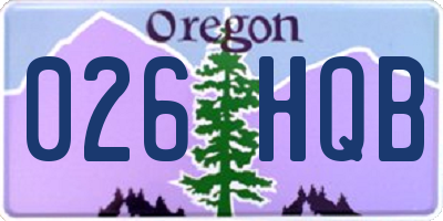 OR license plate 026HQB