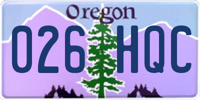 OR license plate 026HQC