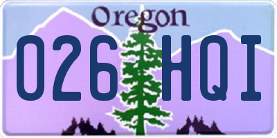OR license plate 026HQI