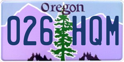 OR license plate 026HQM
