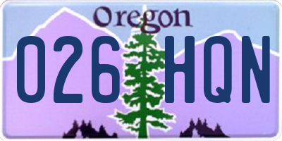 OR license plate 026HQN