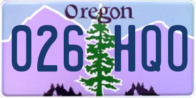 OR license plate 026HQO