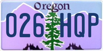 OR license plate 026HQP