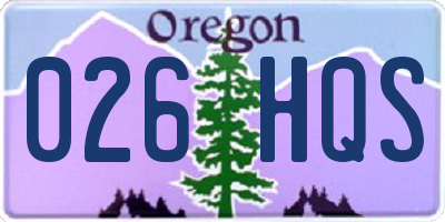 OR license plate 026HQS