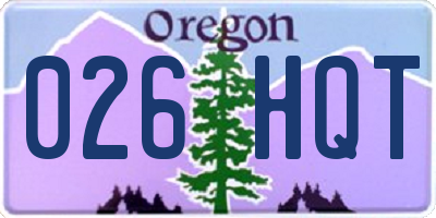 OR license plate 026HQT
