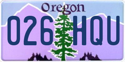 OR license plate 026HQU